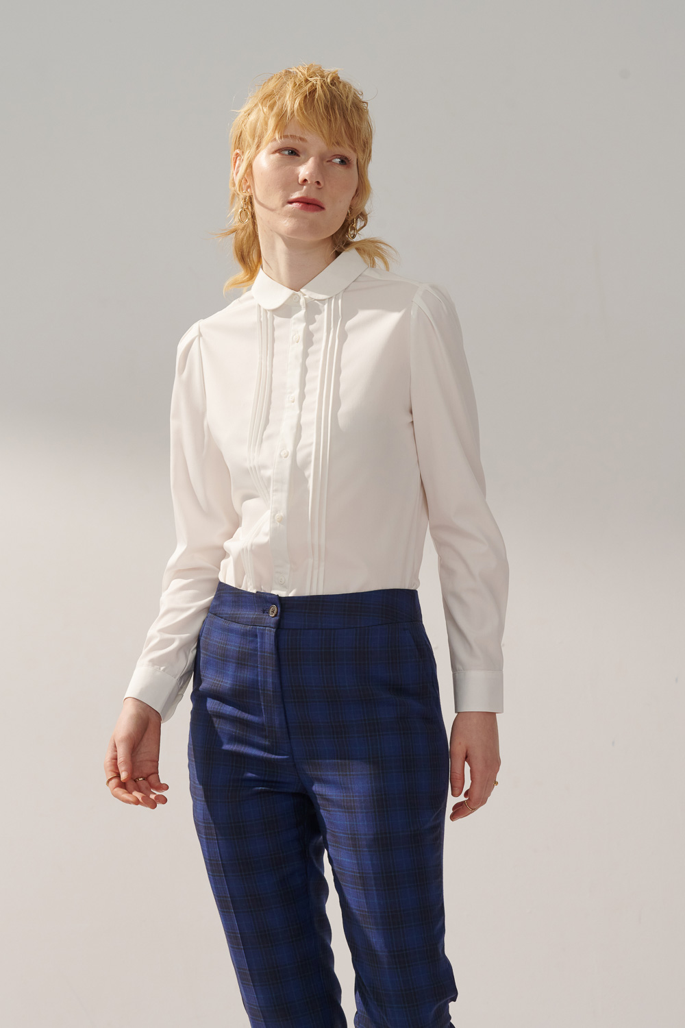 SST&C Milan Series Navy Blue Check Pattern Suit Trousers | 7262309001  (Outlet)_4