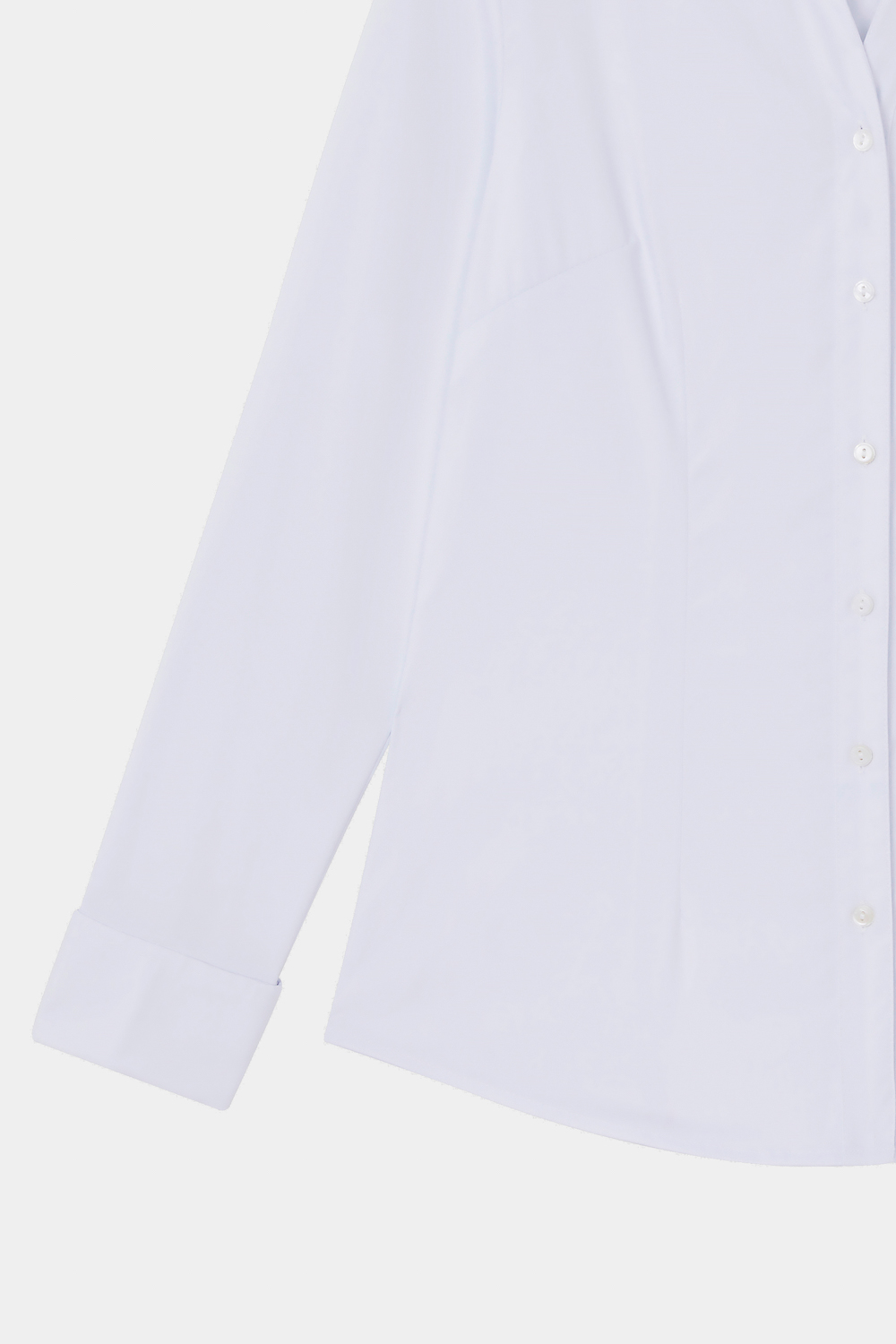 SST&C White V-Neck Metal Cufflinks Slim-Fitting Shirt | 7562309001  (Outlet)_8