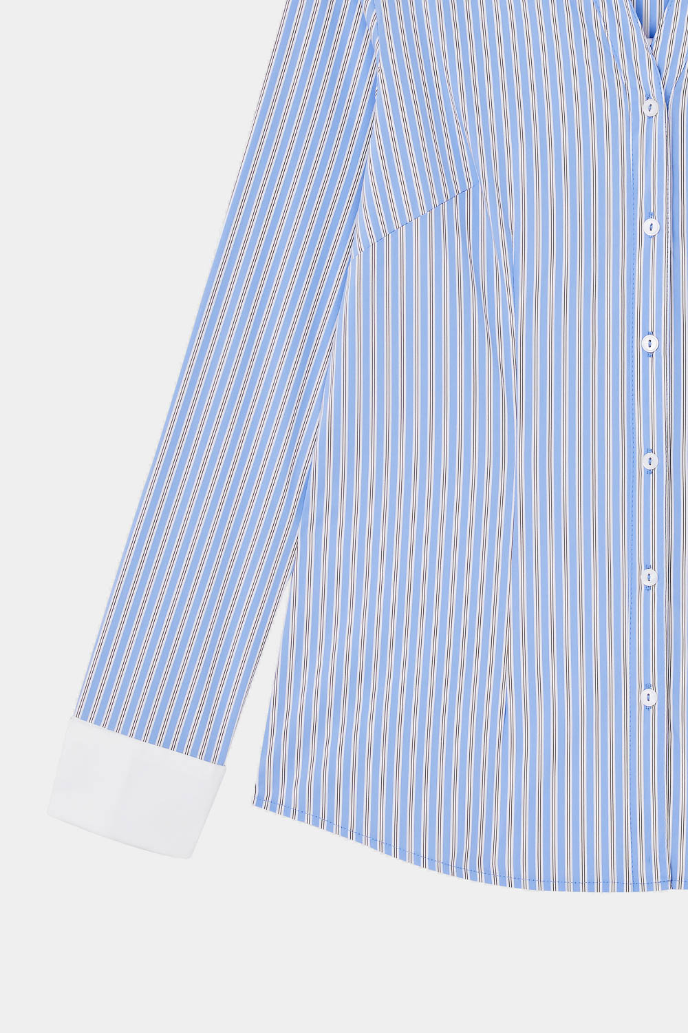 SST&C 經典藍直條紋金屬袖釦修身襯衫 | 7562309002 (outlet)_8