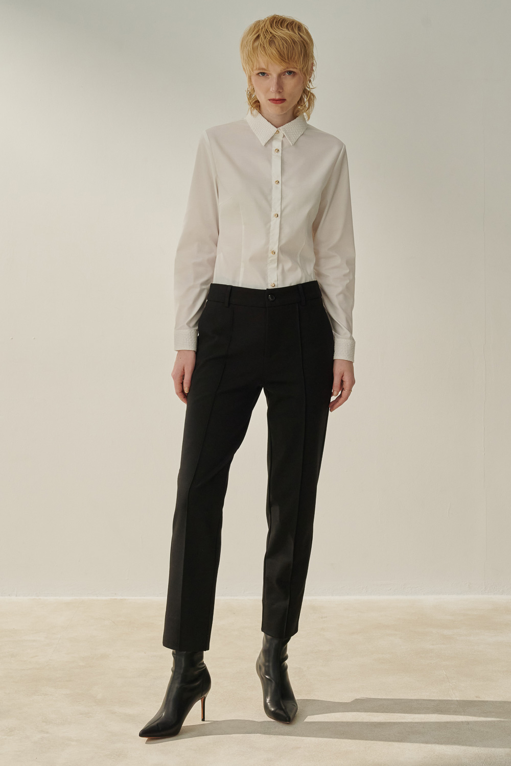 SST&C White Jacquard Slim Fit Shirt | 7562309003  (Outlet)_3
