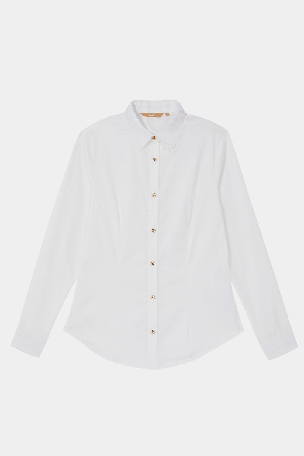 SST&C White Jacquard Slim Fit Shirt | 7562309003  (Outlet)_9