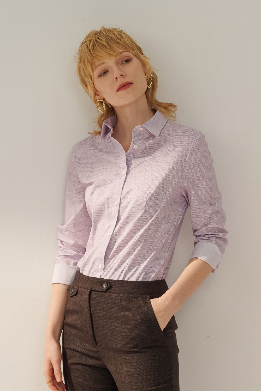 SST&C Lilac Print Slim Fit Shirt | 7562309004  (Outlet)_0