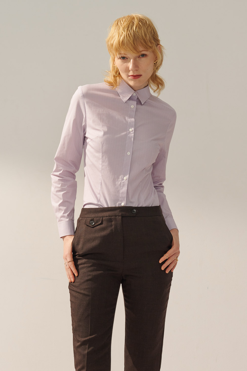 SST&C Lilac Print Slim Fit Shirt | 7562309004  (Outlet)_2