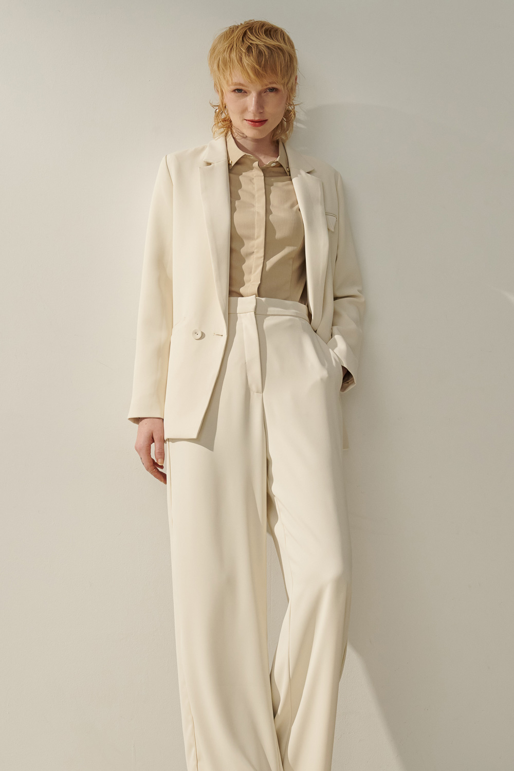 SST&C Cream White Wide Fit Suit Jacket | 8162309001  (Outlet)_2