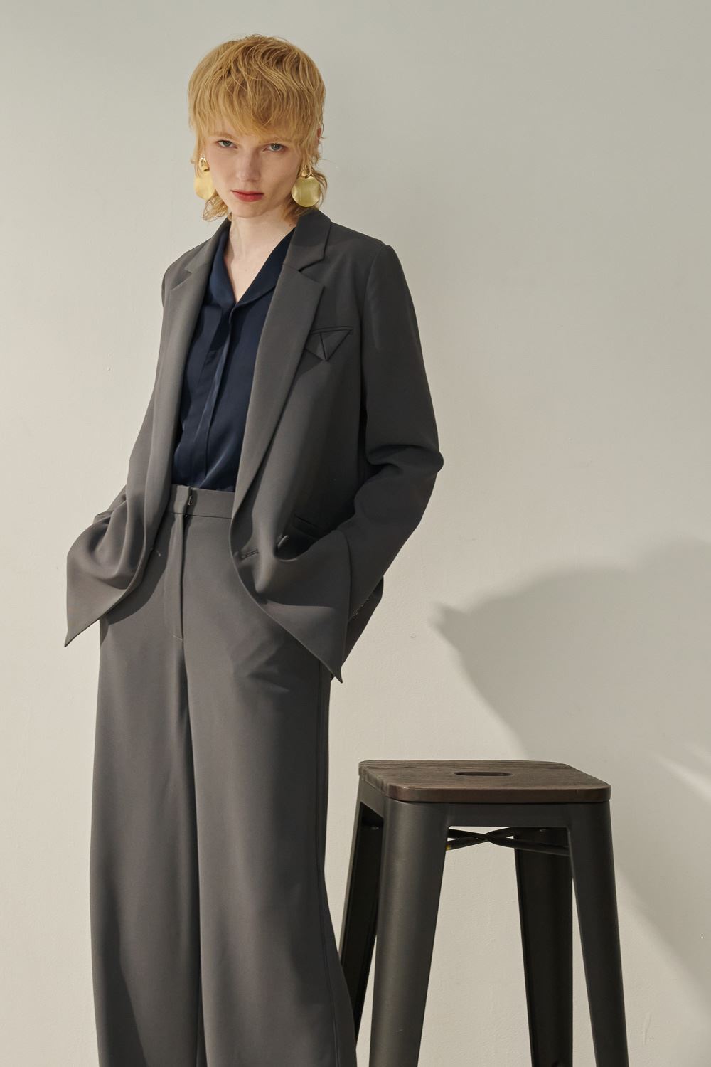 SST&C Dark Gray Wide Suit Jacket | 8162309002  (Outlet)_2