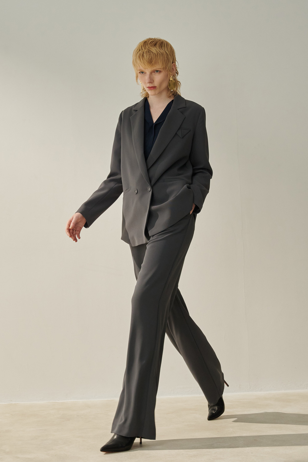 SST&C Dark Gray Wide Suit Jacket | 8162309002  (Outlet)_3