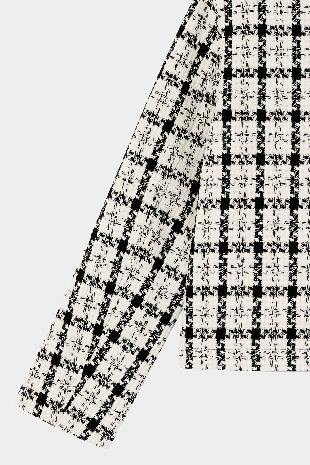 SST&C Black and White Checkered Short Jacket | 8162309003  (Outlet)_6