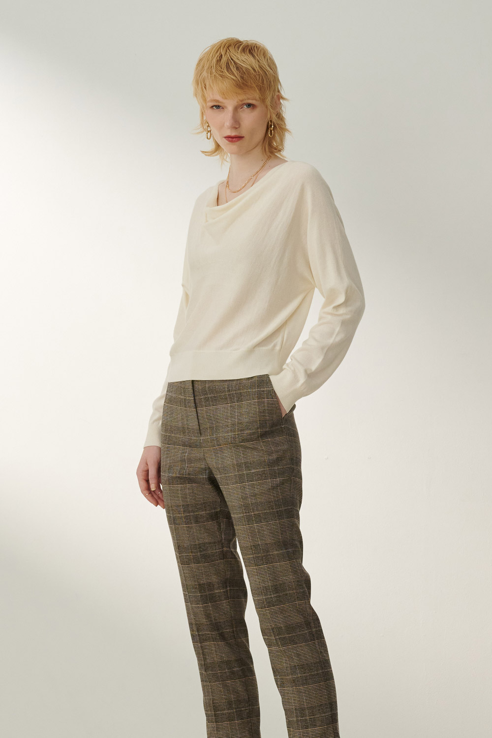 SST&C White Drop Collar Wool Sweater | 8662309001  (Outlet)_3