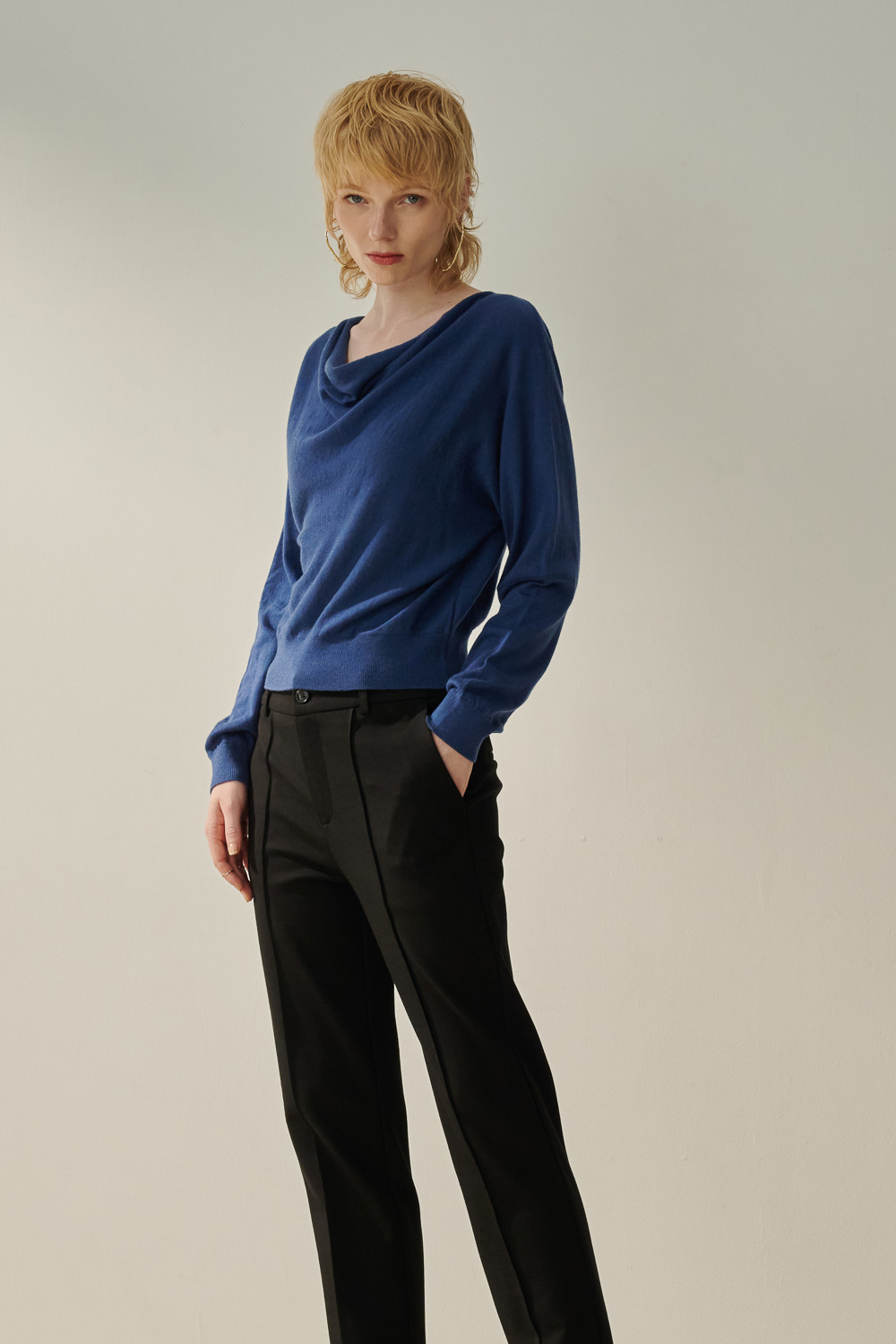 SST&C Mineral Blue Dropped Collar Sweater | 8662309002  (Outlet)_2