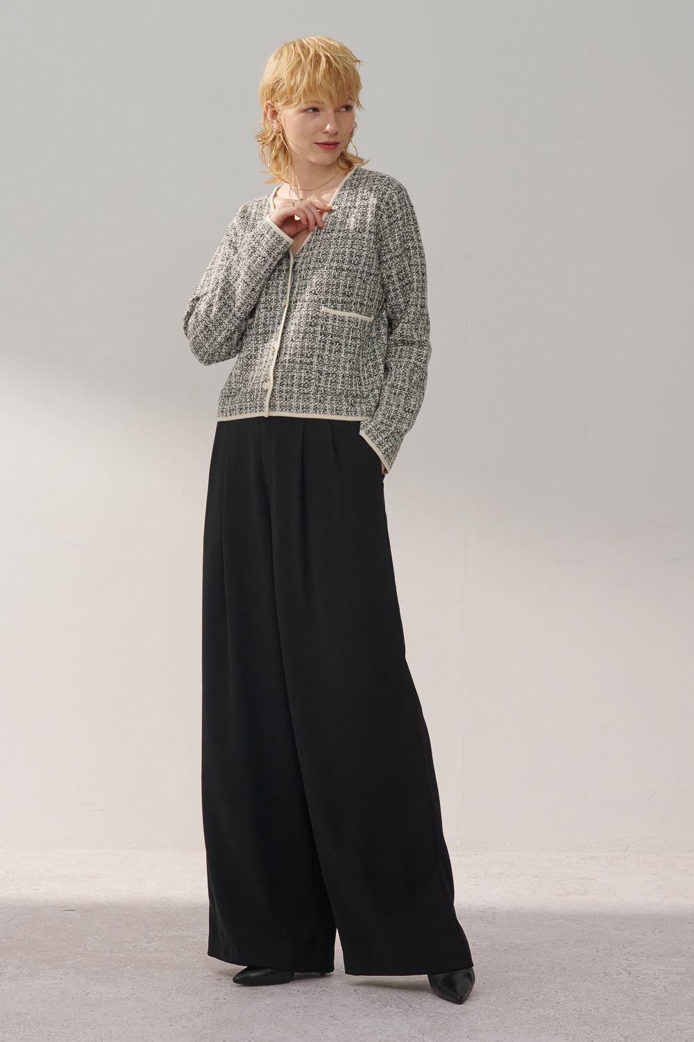 SST&C White Small Fragrant Duffle Cardigan Sweater | 8662309005  (Outlet)_2