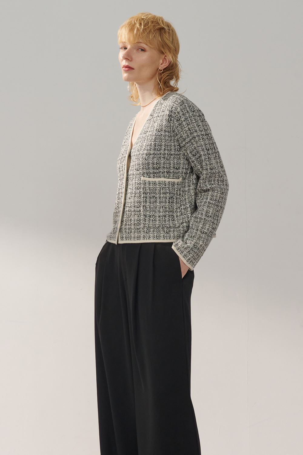 SST&C White Small Fragrant Duffle Cardigan Sweater | 8662309005  (Outlet)_3