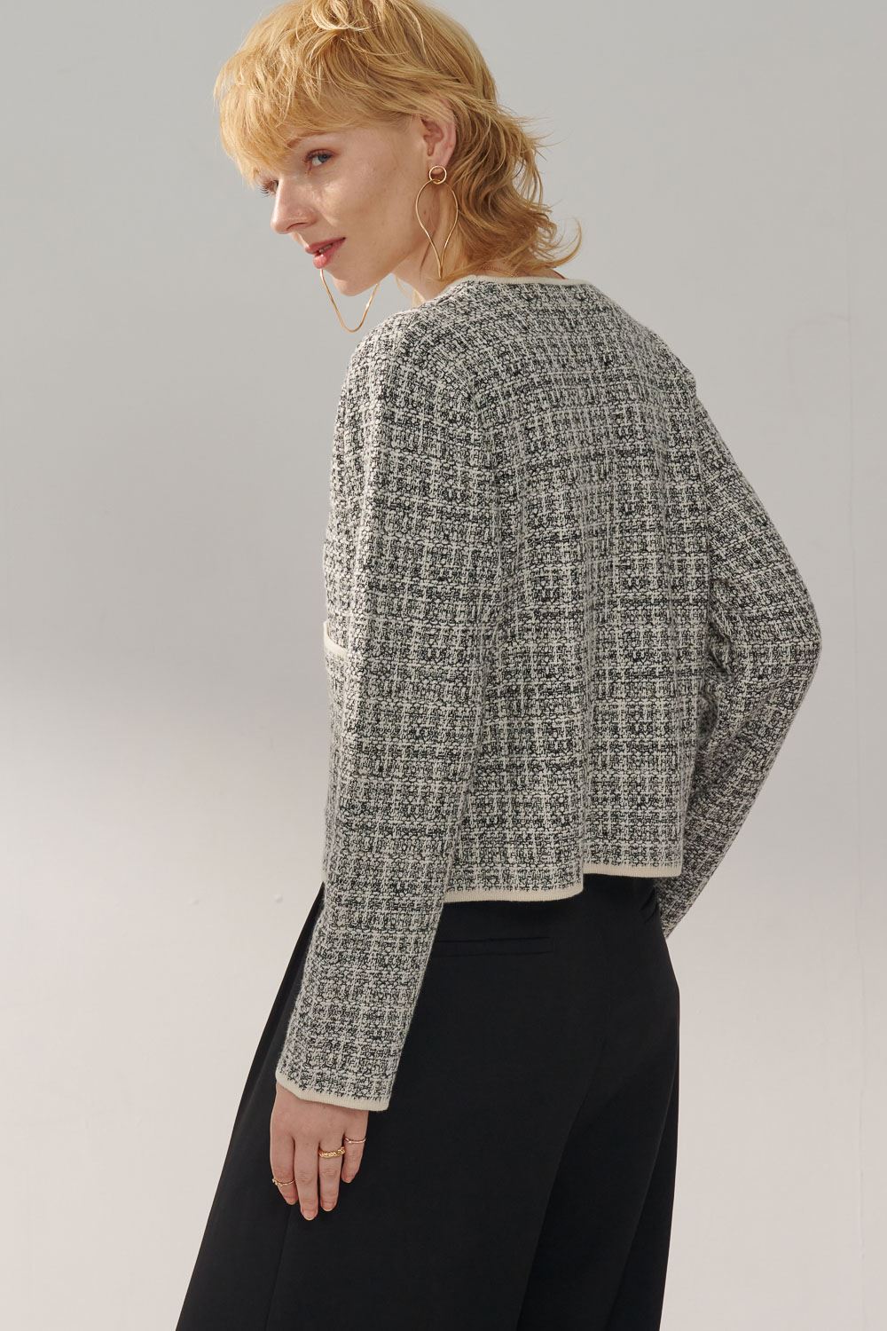 SST&C White Small Fragrant Duffle Cardigan Sweater | 8662309005  (Outlet)_4