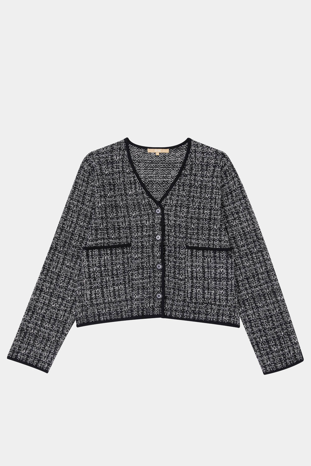 SST&C Black Tweed Cardigan Sweater | 8662309006  (Outlet)_5