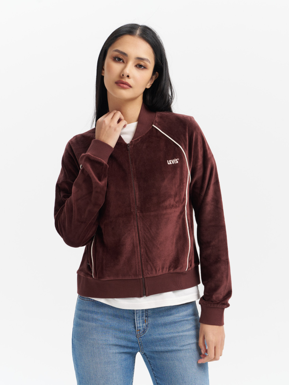 Levis Gold Tab金標系列 女款 精梳棉運動外套 咖啡 熱賣單品
