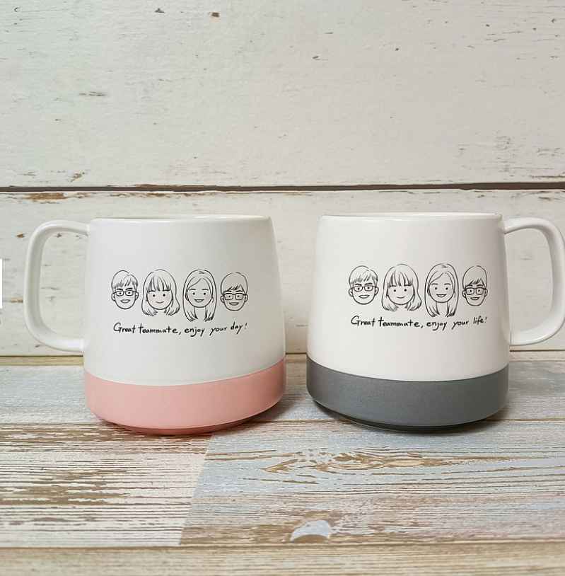 【客自畫】Q版頭像_六色磨砂杯+杯墊組(附贈手機桌布)_4