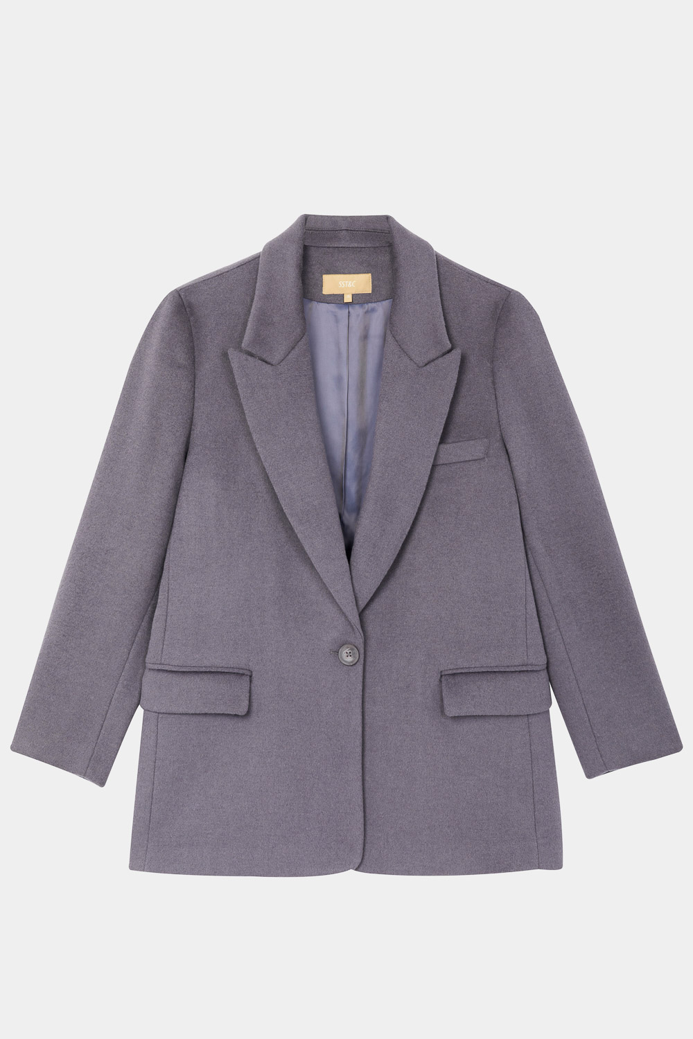 SST&C Gray and Purple Short Wool Coat | 8962309002  (Outlet)_9