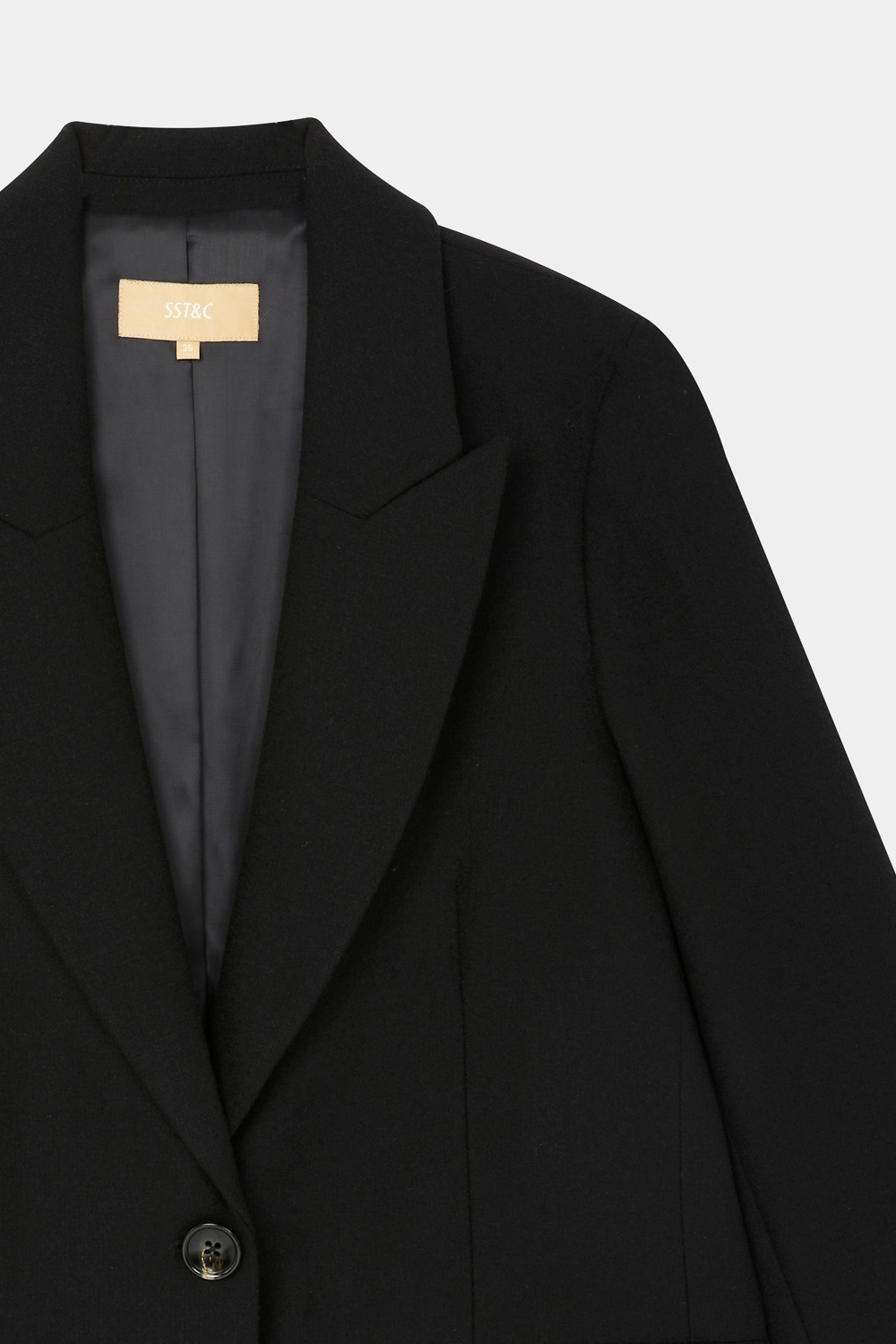 SST&C Black Cropped Wool Coat | 8962309003  (Outlet)_6