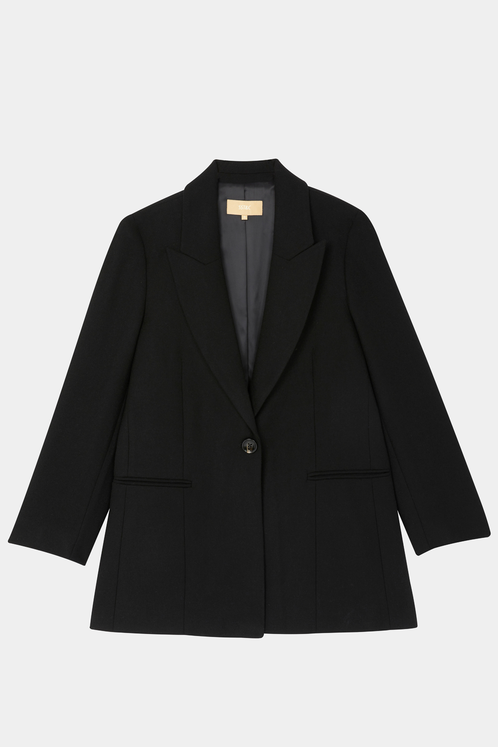 SST&C Black Cropped Wool Coat | 8962309003  (Outlet)_9