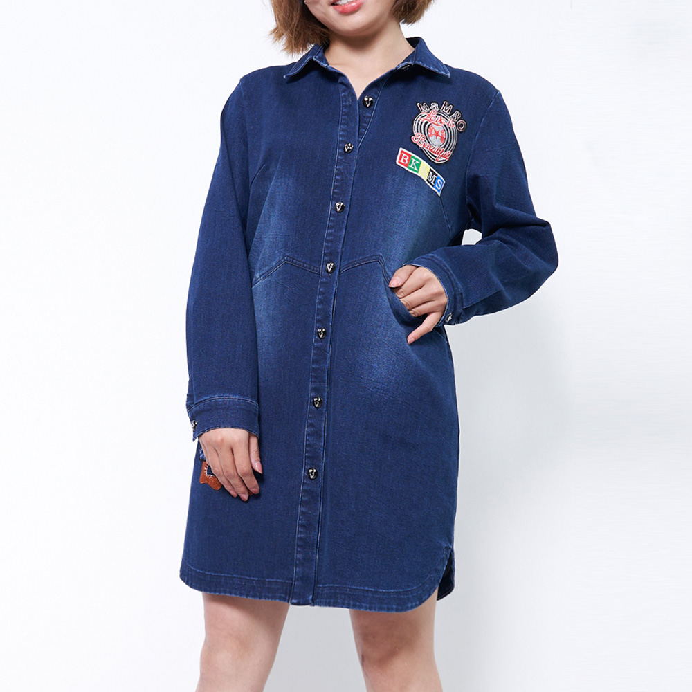 CLL巧玲瓏 卡通兔刺繡長版牛仔外套 3757809_7