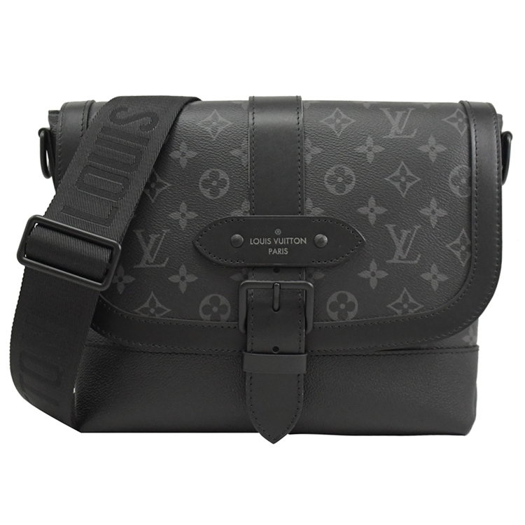 Authentic LOUIS VUITTON Monogram Eclipse Saumur Messenger M45911