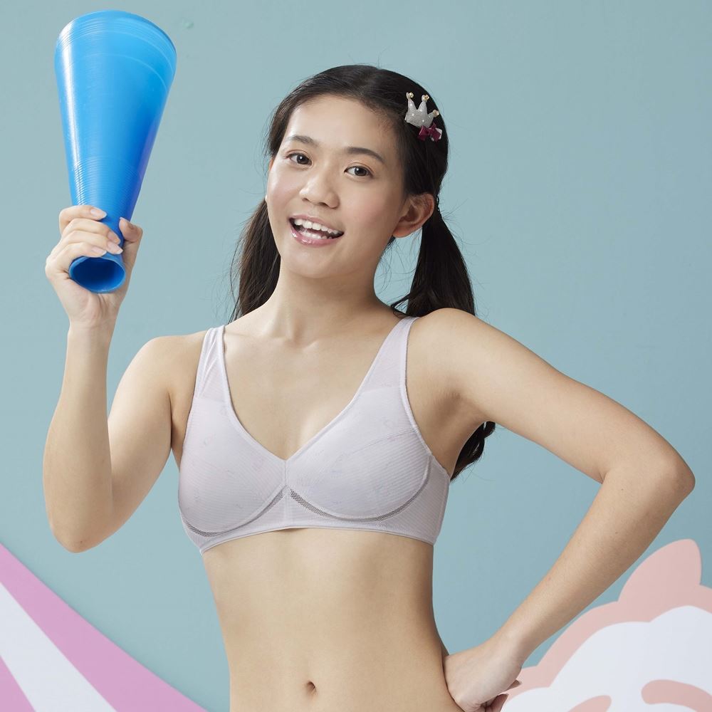 嬪婷-學生系列-去味纖維 A-C罩杯無鋼圈內衣(個性灰) 學生第三階段-BB1694FR