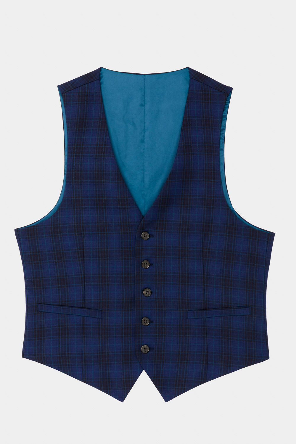 SST&C Milan Series Navy Blue Check Pattern Slim Fit Suit Vest | 0512309003  (Outlet)_5