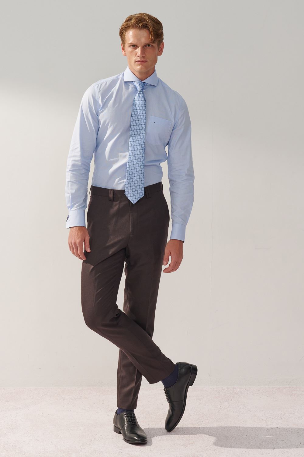 SST&C Coffee Texture Machine Washable Slim Fit Suit Trousers | 0212309007  (Outlet)_0