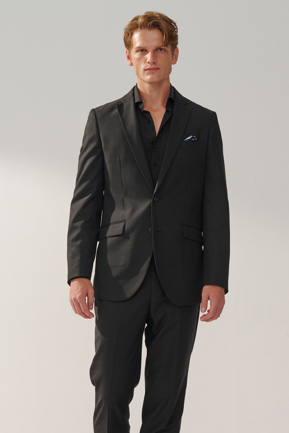 SST&C Black Textured Machine Washable Classic Fit Suit Jacket | 0112309005  (Outlet)_4