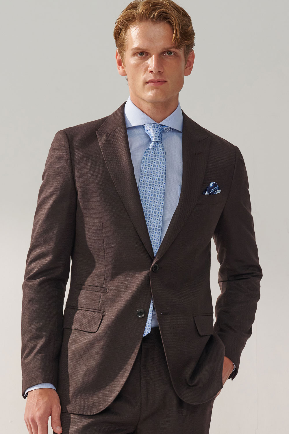 SST&C Coffee Texture Machine Washable Slim Fit Suit Jacket | 0112309007  (Outlet)_4