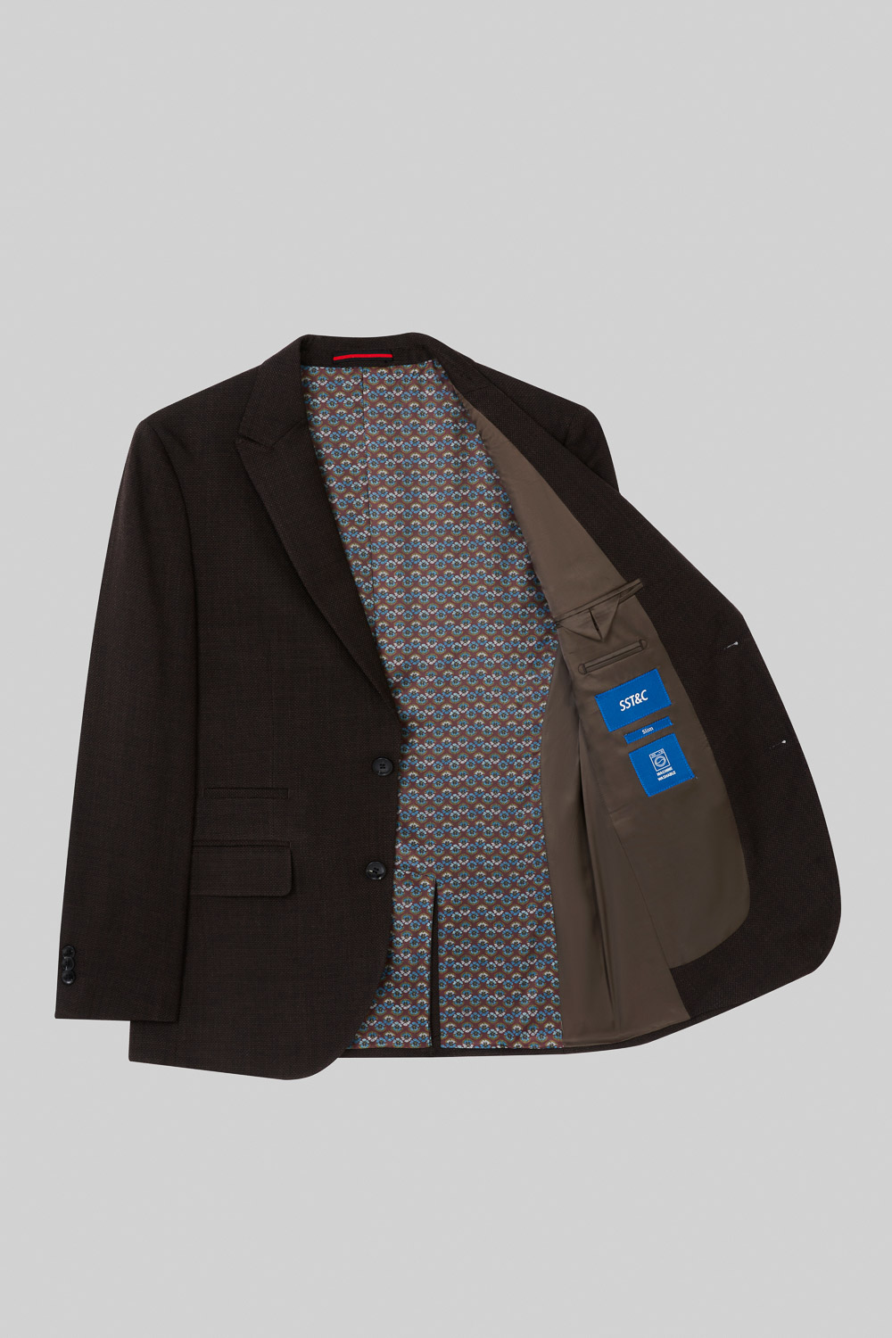 SST&C Coffee Texture Machine Washable Slim Fit Suit Jacket | 0112309007  (Outlet)_8