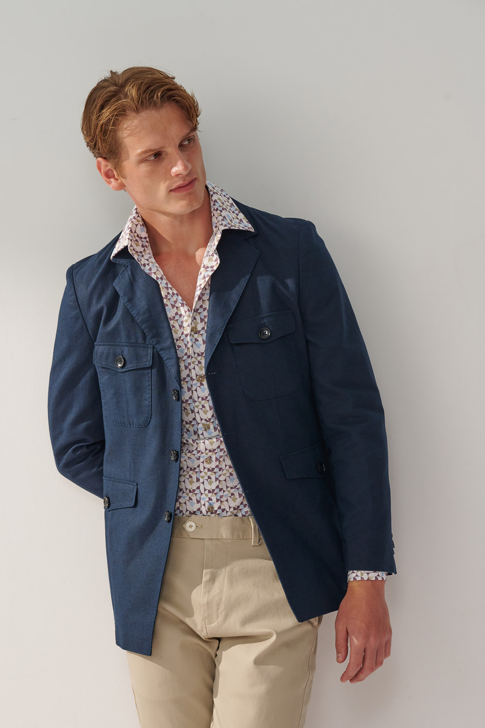 SST&C Navy Linen Hunting Jacket | 0612309009  (Outlet)_0