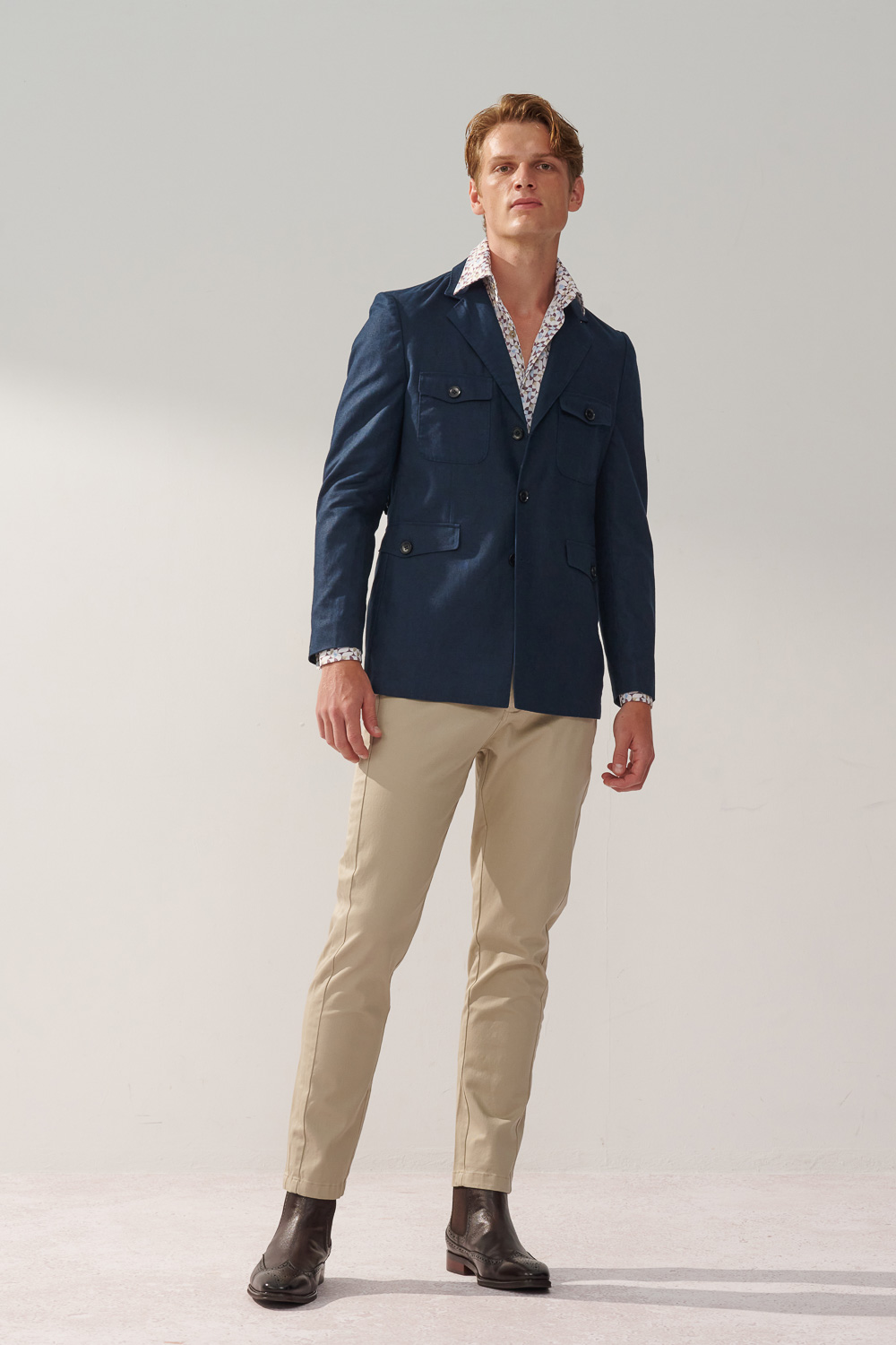 SST&C Navy Linen Hunting Jacket | 0612309009  (Outlet)_4