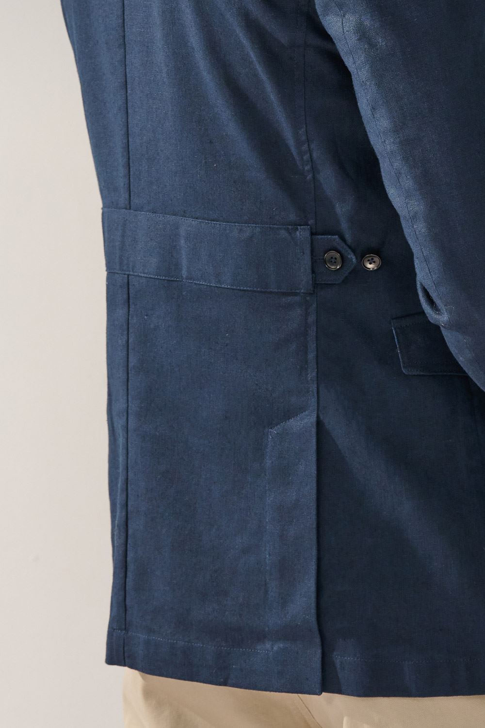 SST&C Navy Linen Hunting Jacket | 0612309009  (Outlet)_5
