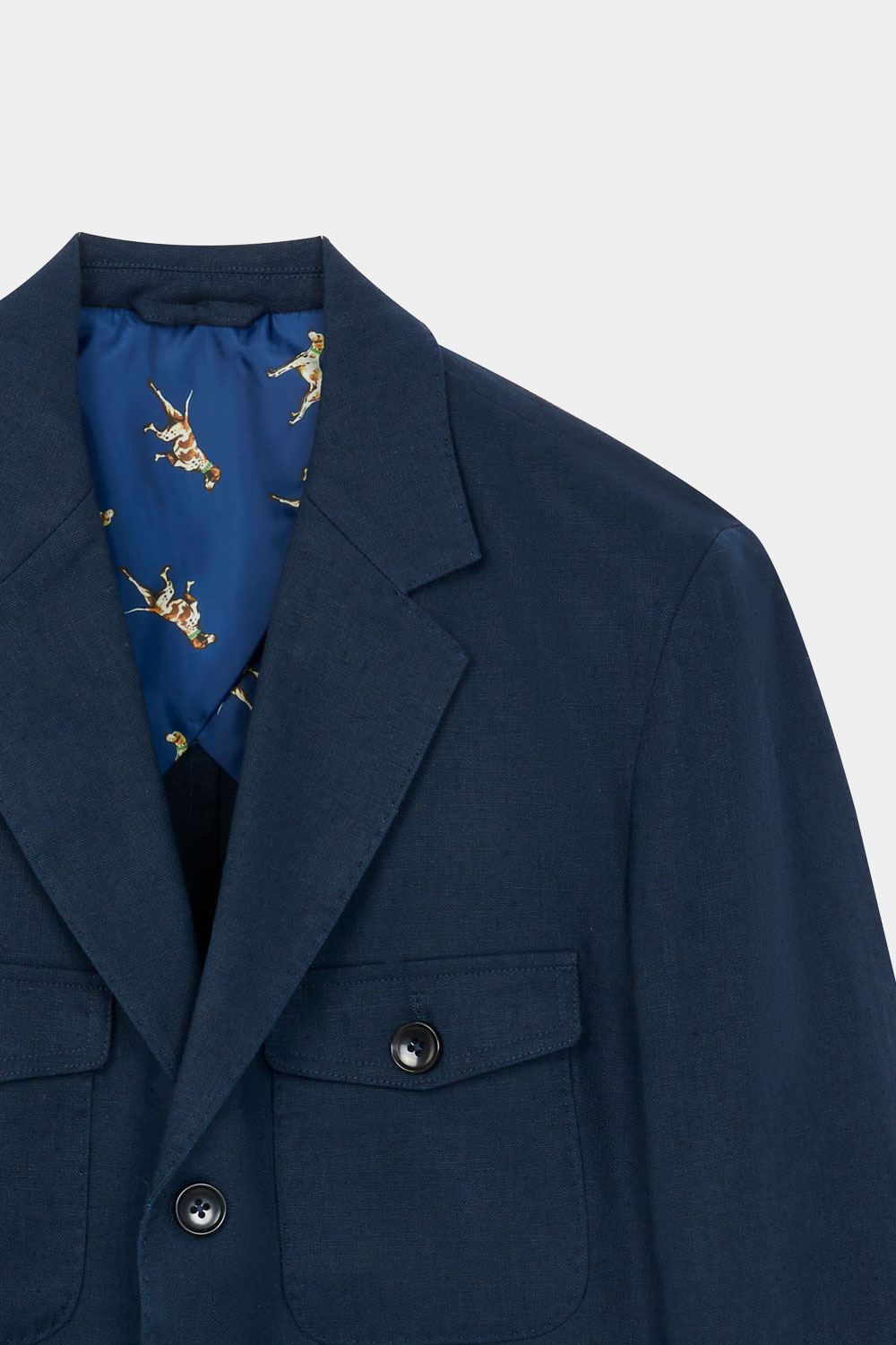 SST&C Navy Linen Hunting Jacket | 0612309009  (Outlet)_8