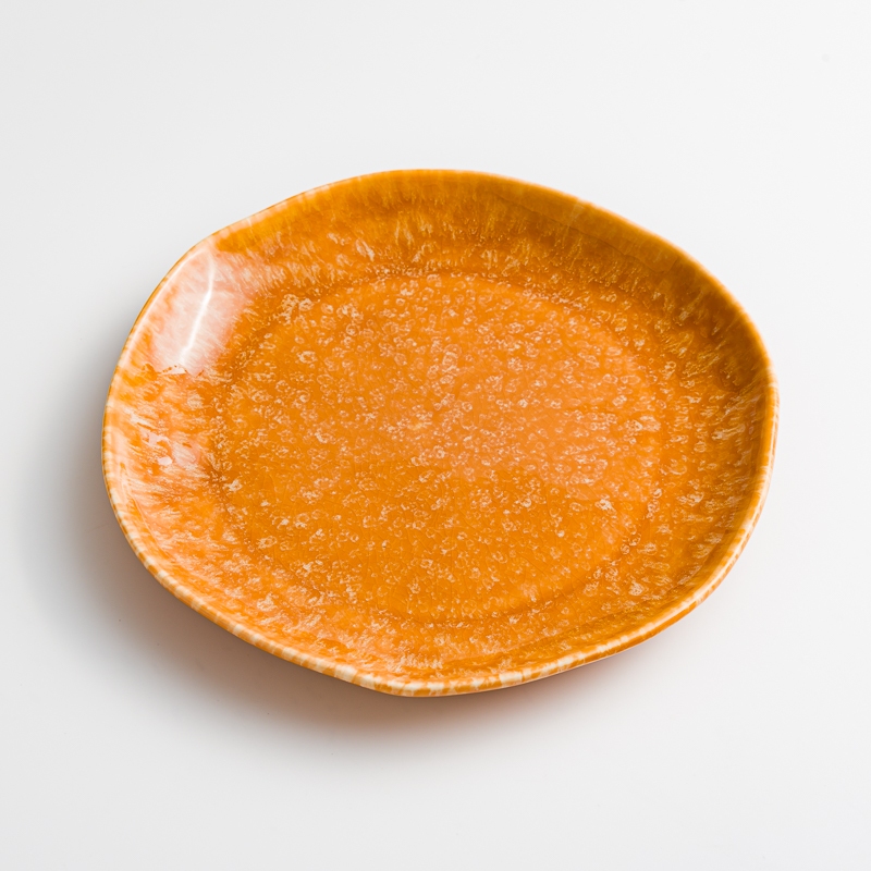 WAGA 斑斕亮釉 19cm 陶瓷盤｜橘｜單品_0