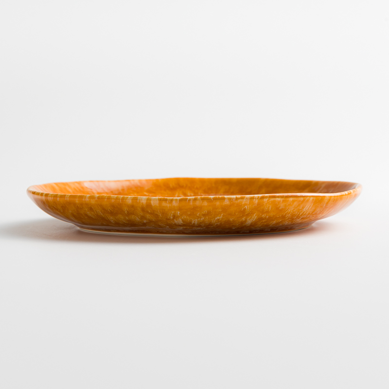 WAGA 斑斕亮釉 19cm 陶瓷盤｜橘｜單品_1