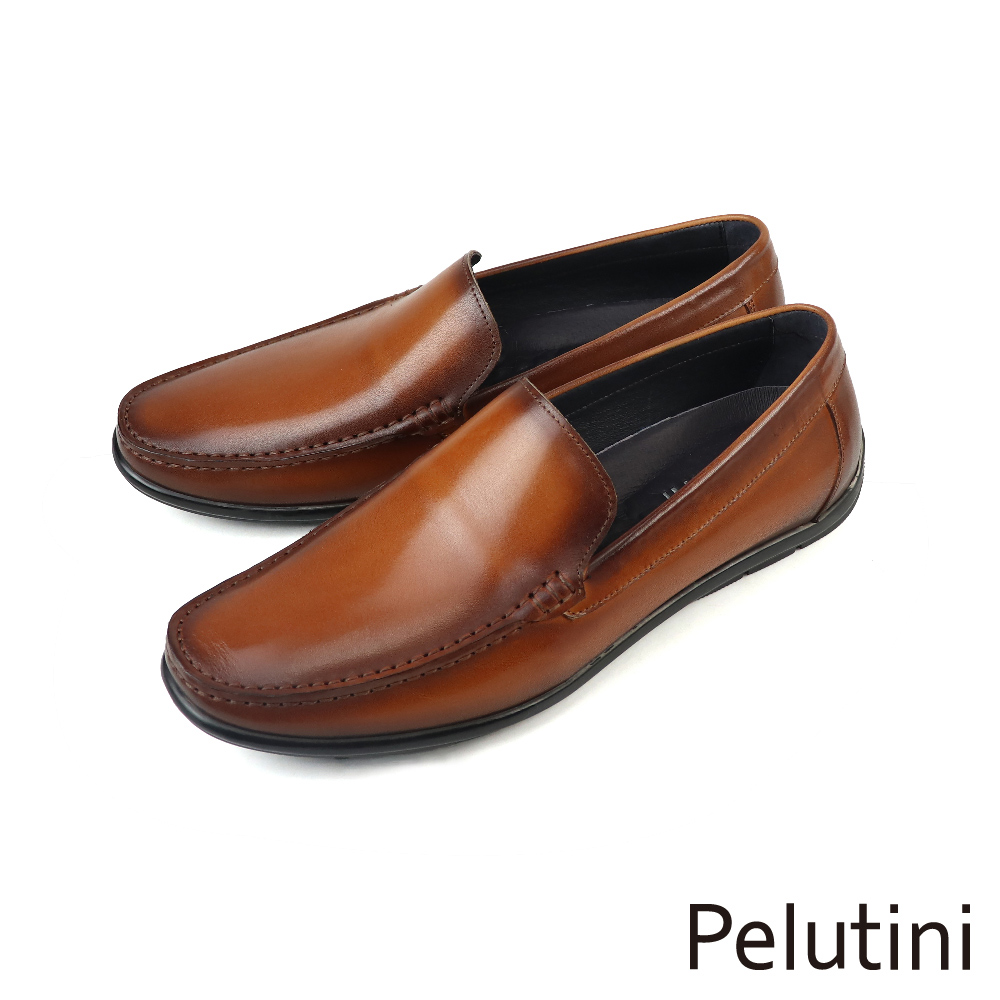 【Pelutini】經典素面懶人樂福鞋  棕色(318039-BR)