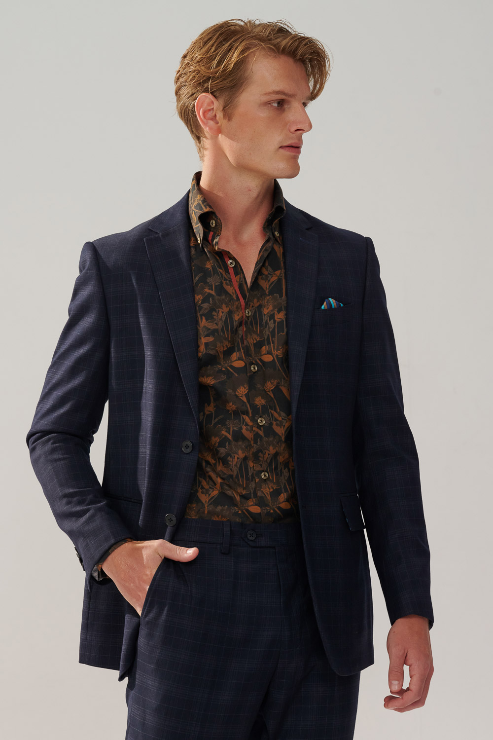 SST&C #Comfortable Cotton  Black Bottom Orange Brown Large Print Standard Shirt | 0312310013  (Outlet)_4