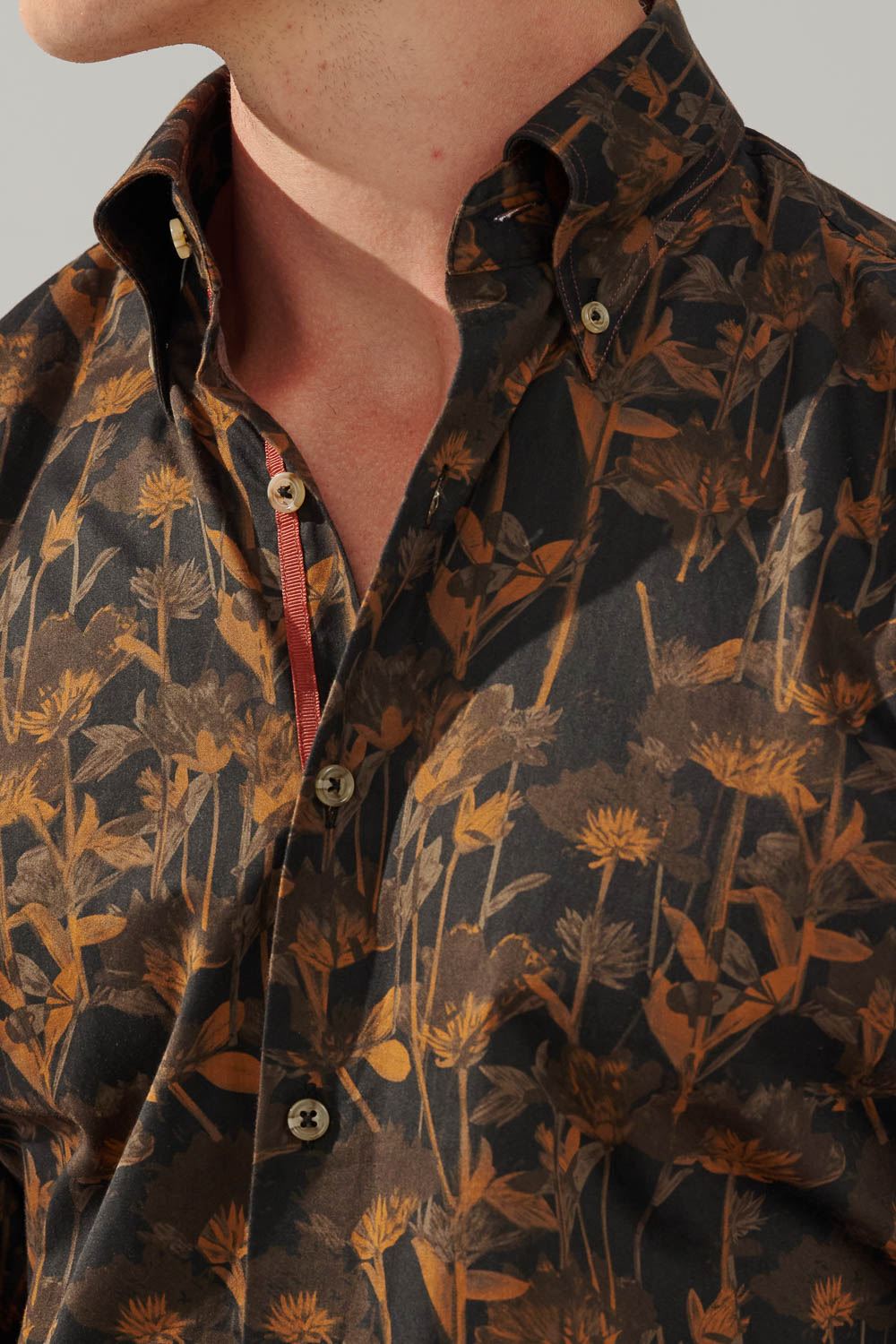SST&C #Comfortable Cotton  Black Bottom Orange Brown Large Print Standard Shirt | 0312310013  (Outlet)_5
