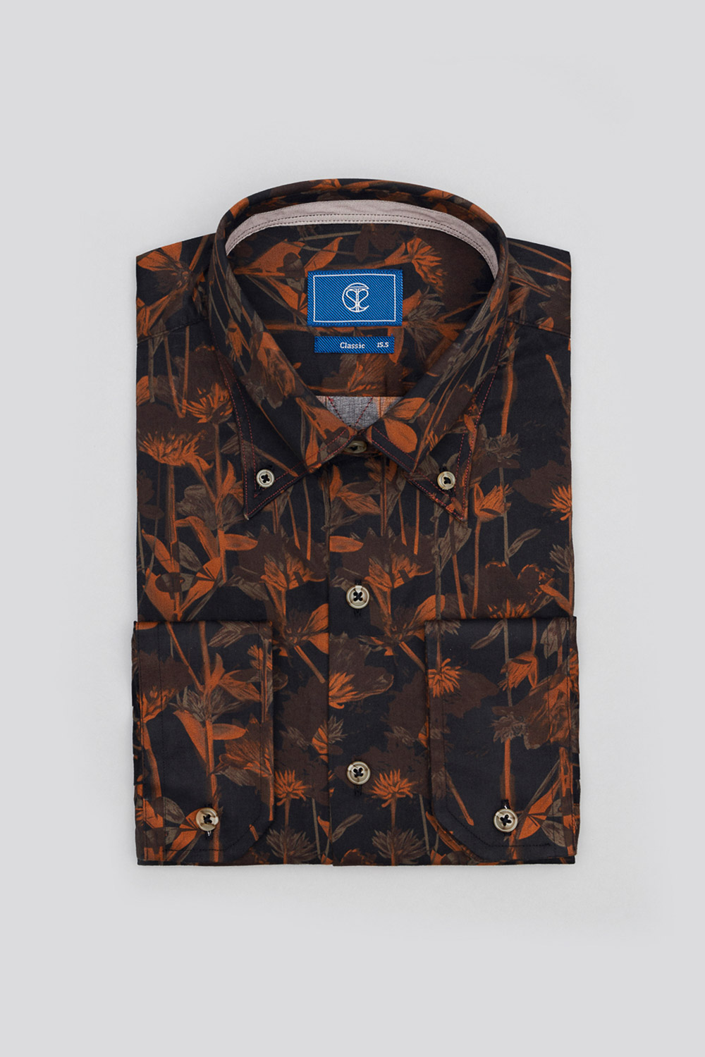 SST&C #Comfortable Cotton  Black Bottom Orange Brown Large Print Standard Shirt | 0312310013  (Outlet)_8