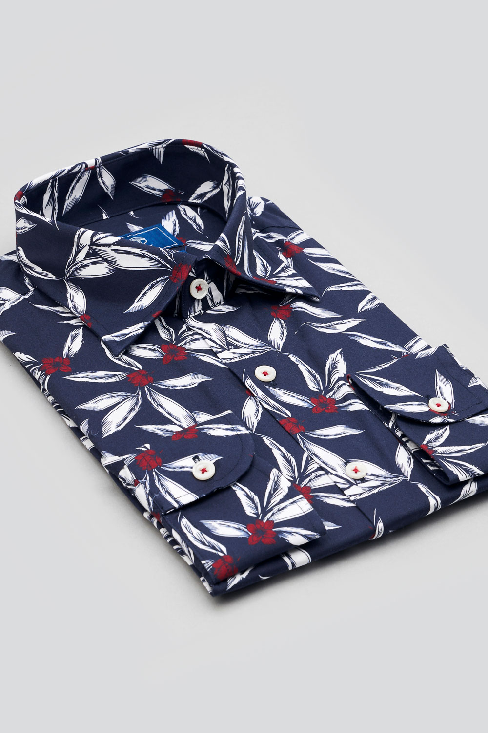 SST&C #Comfortable Cotton  Navy Blue Bottom Large Print Slim Fit Shirt | 0312310022  (Outlet)_6