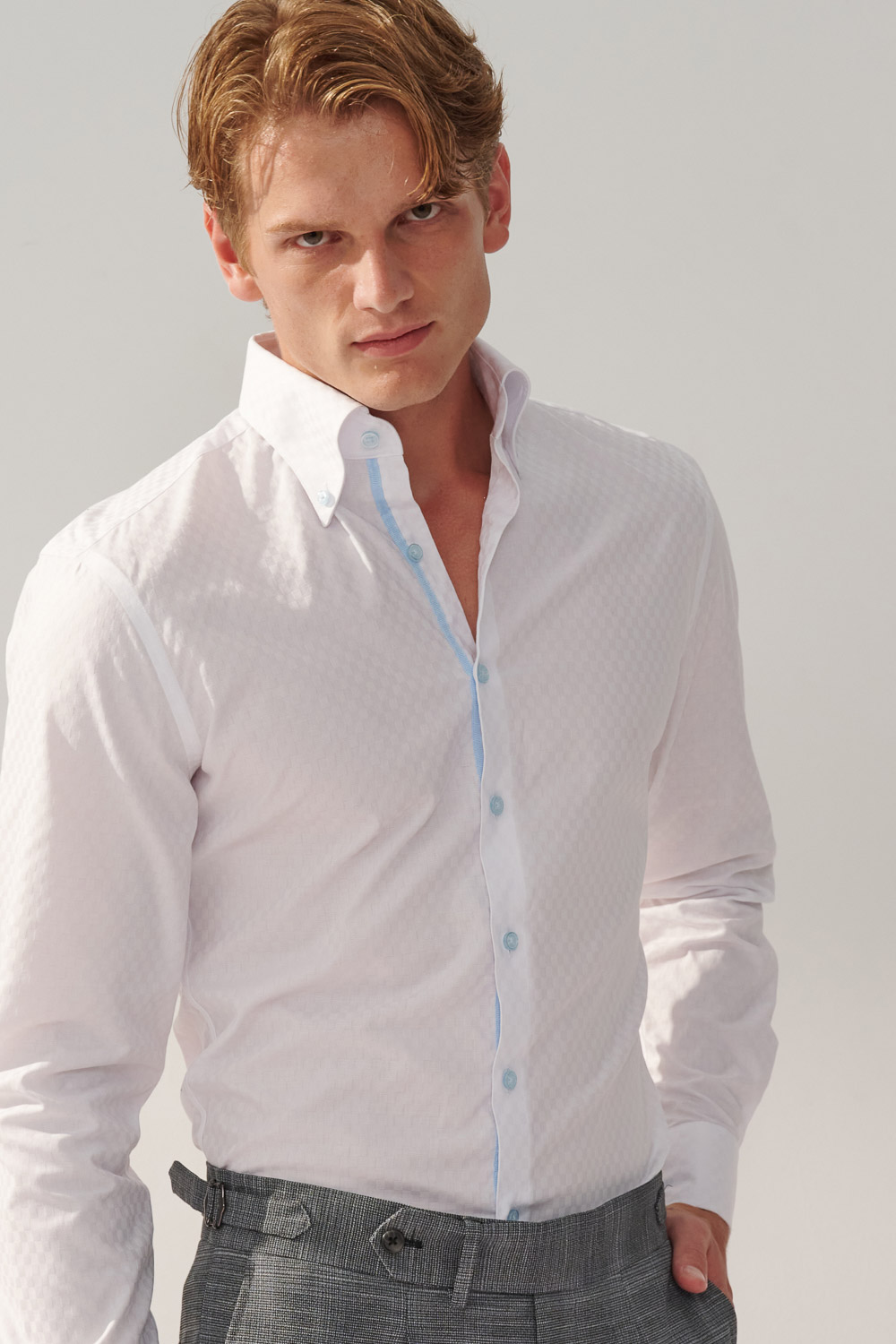 SST&C #Easycare  White Textured Standard Shirt | 0312310012  (Outlet)_1
