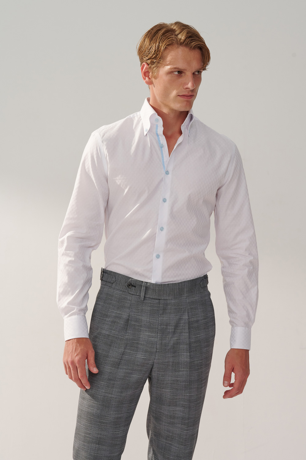 SST&C #Easycare  White Textured Standard Shirt | 0312310012  (Outlet)_2