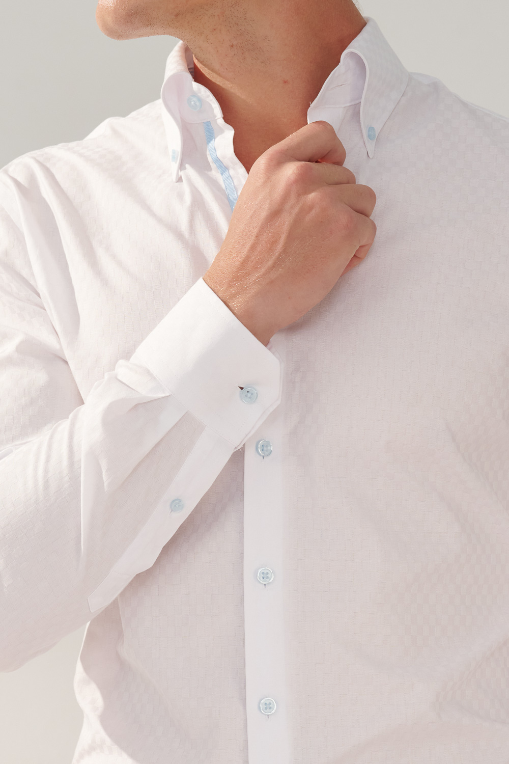 SST&C #Easycare  White Textured Standard Shirt | 0312310012  (Outlet)_4