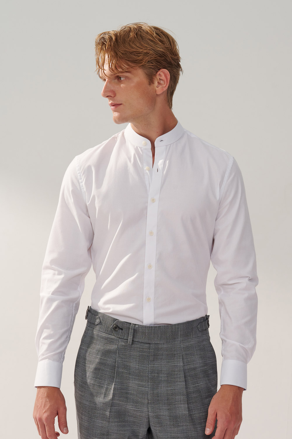 SST&C #Easycare  White Textured Standard Shirt | 0312310018  (Outlet)_0