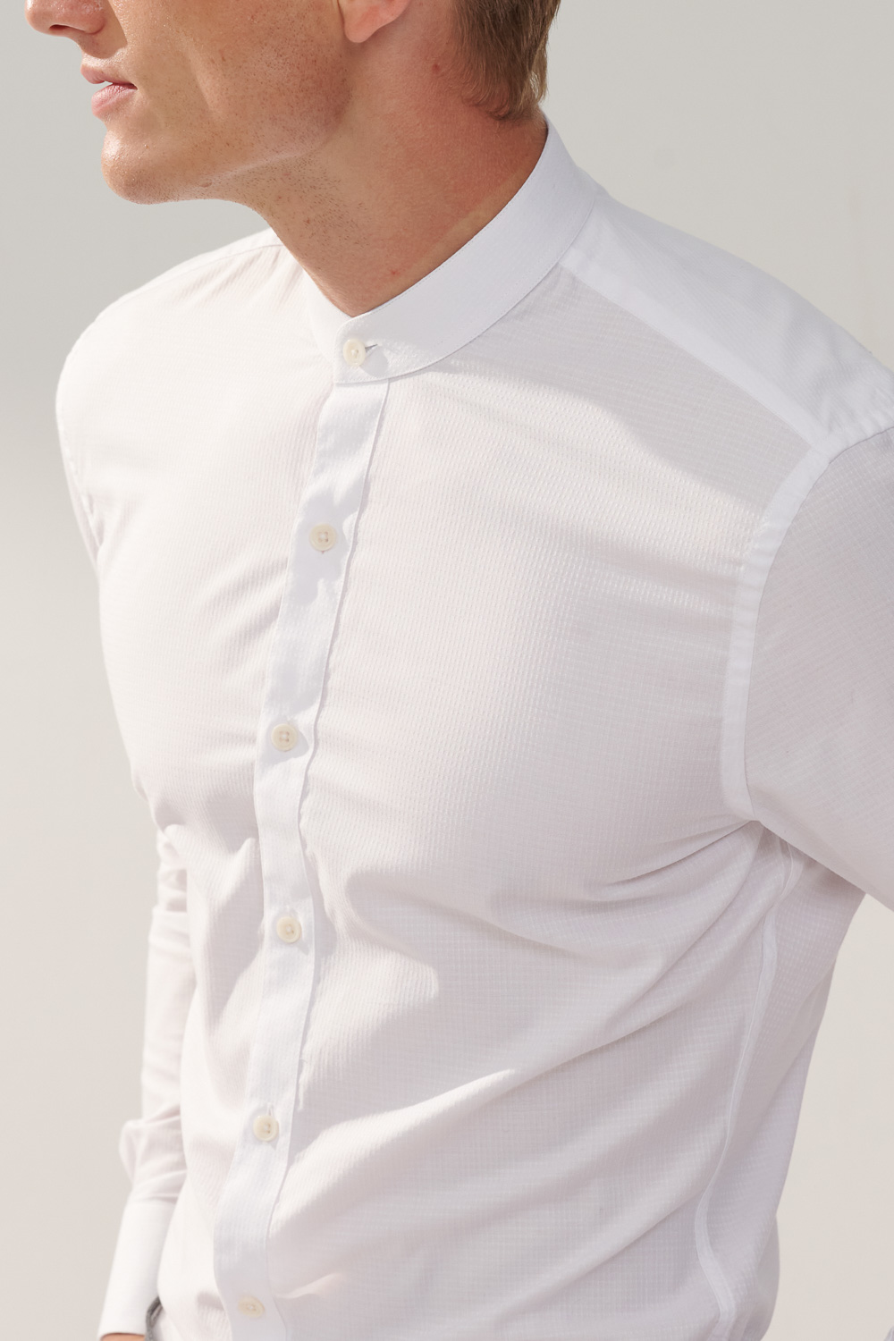 SST&C #Easycare  White Textured Standard Shirt | 0312310018  (Outlet)_3