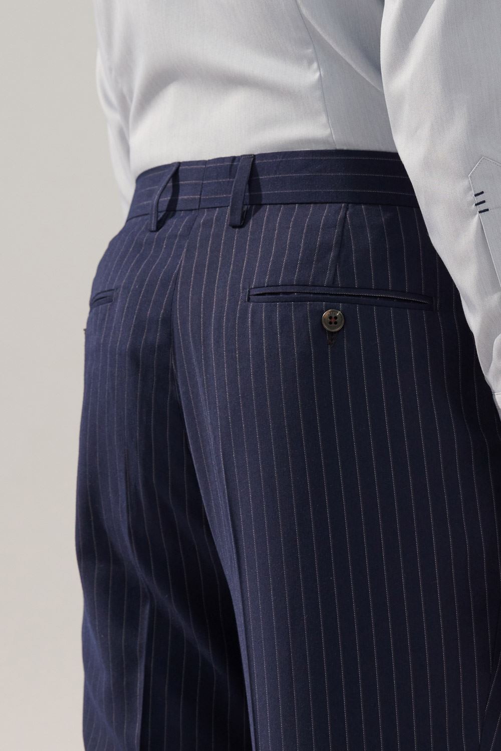 SST&C Navy Striped Pattern Slim Fit Suit Trousers | 0212310001  (Outlet)_6