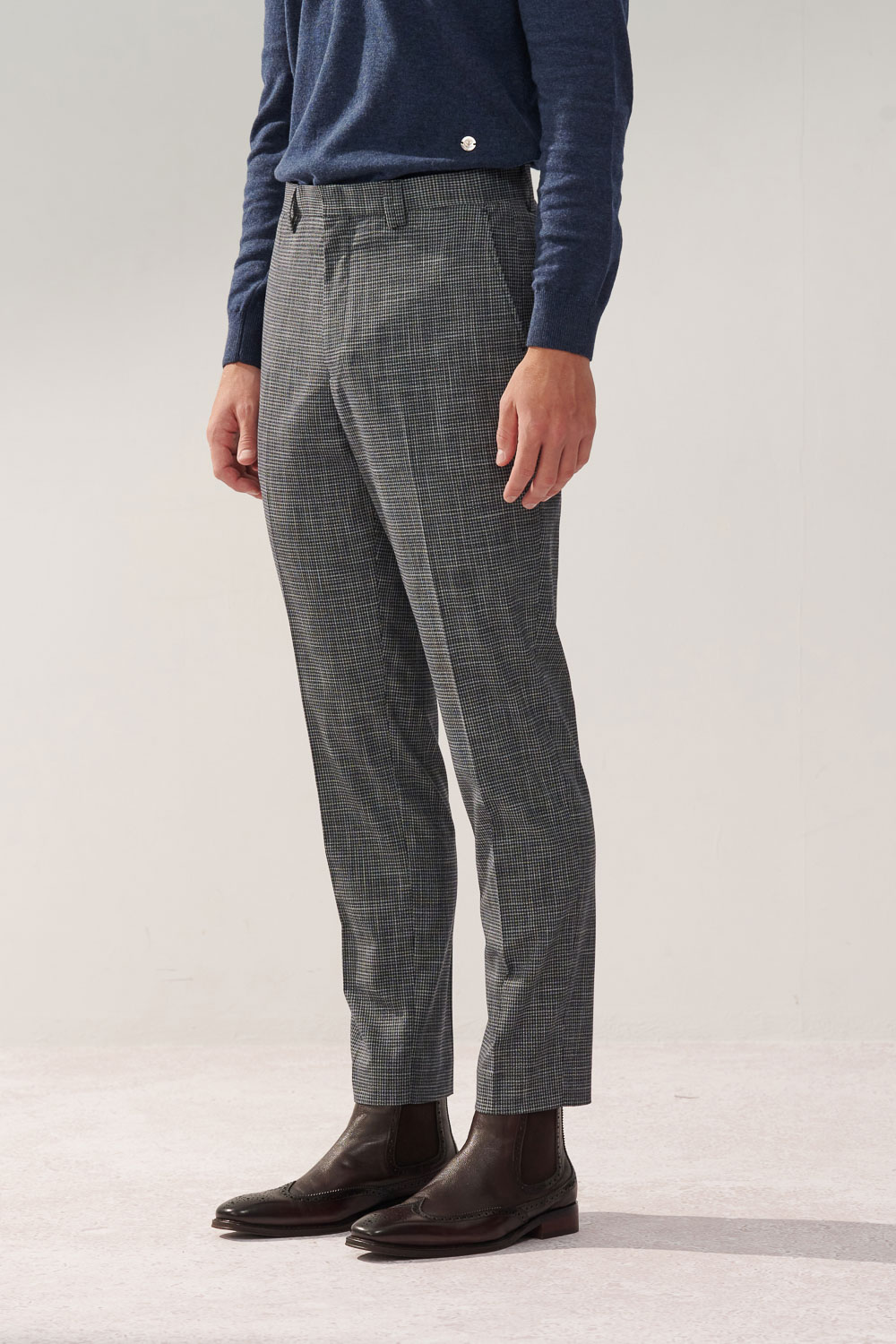 SST&C Gray Check Pattern Tailor-Fit Trousers | 0212310003  (Outlet)_1