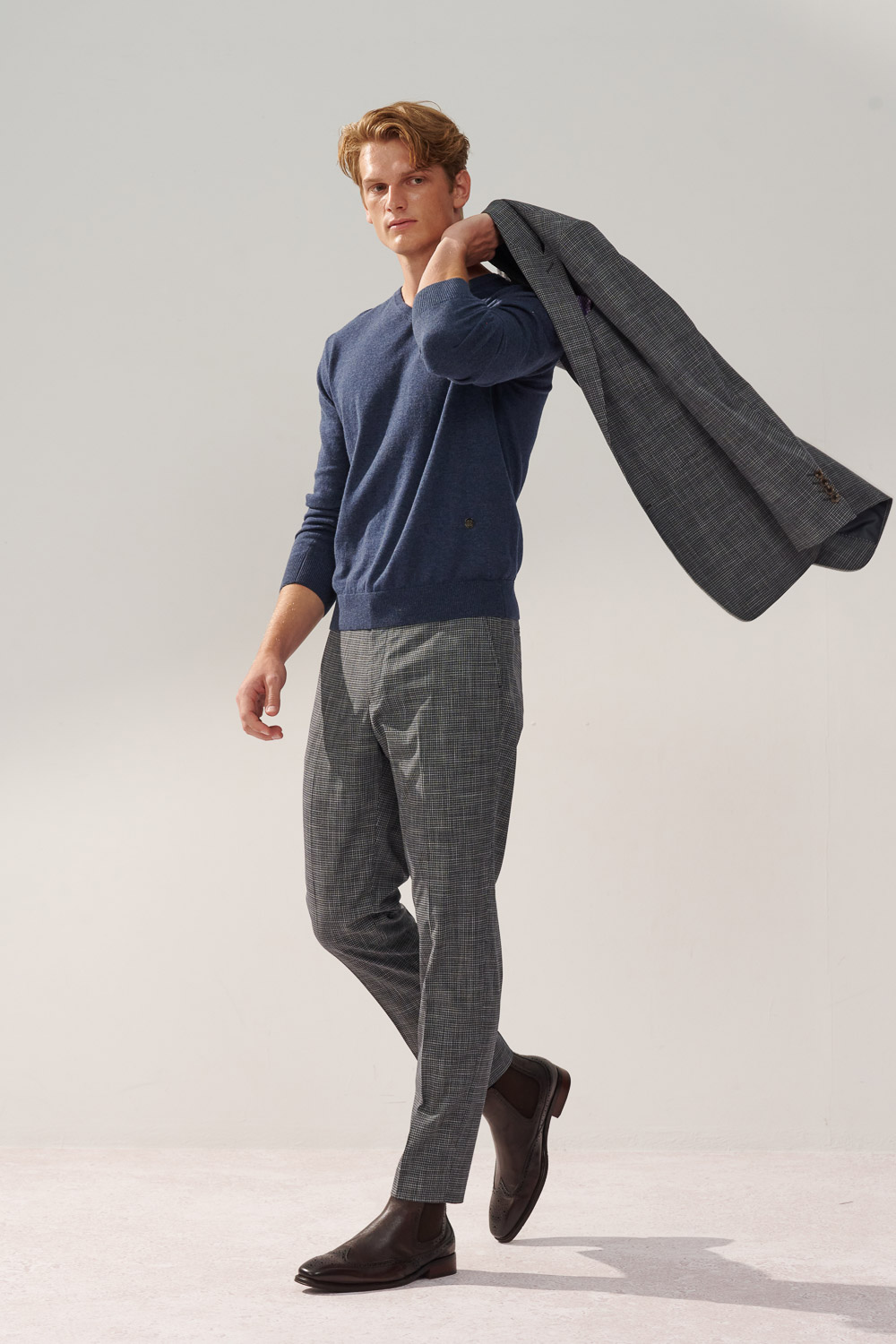 SST&C Gray Check Pattern Tailor-Fit Trousers | 0212310003  (Outlet)_2