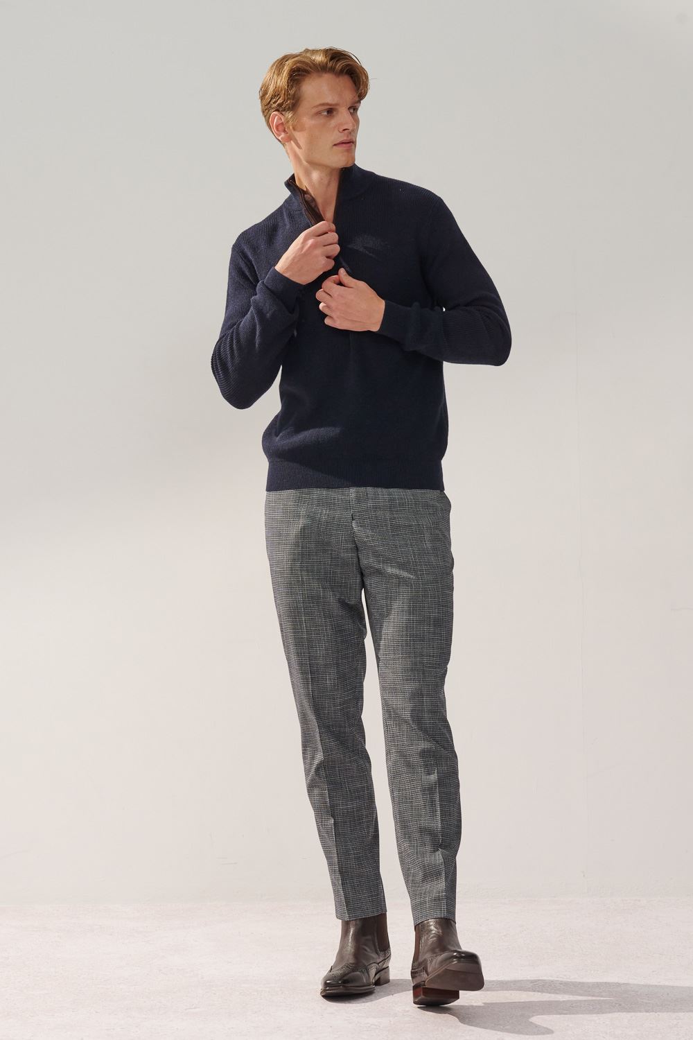 SST&C Gray Check Pattern Tailor-Fit Trousers | 0212310003  (Outlet)_3